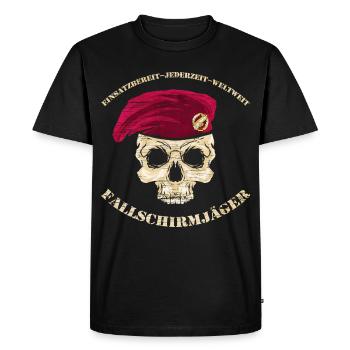 Paratroopers ready for action anytime worldwide - Men's Premium Organic T-Shirt - black - Front - Nico (187cm)