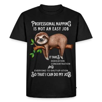 Paresseux Drôle en disant Humour de bureau - T-shirt Premium bio Homme - noir - Devant - Nico (187cm)
