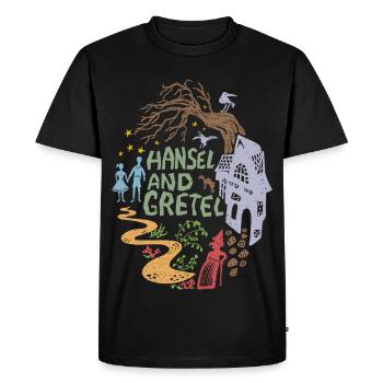 Hansel et Gretel Maison Sorcière Vintage - T-shirt Premium bio Homme - noir - Devant - Nico (187cm)