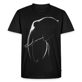 Elephant Silhouette – Elegance in Black and White - Men's Premium Organic T-Shirt - black - Front - Nico (187cm)