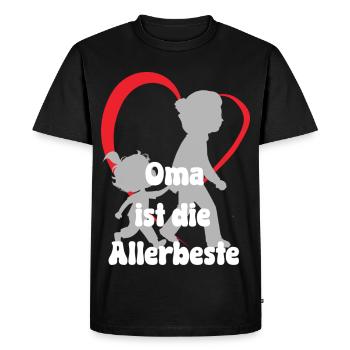 Grandma is the very best grandma with granddaughter - Men's Premium Organic T-Shirt - black - Front - Nico (187cm)
