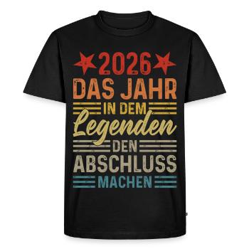 2026 Le diplômé des Légendes de l’Année - T-shirt Premium bio Homme - noir - Devant - Nico (187cm)