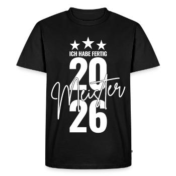 Master 2026 I'm done - Men's Premium Organic T-Shirt - black - Front - Nico (187cm)