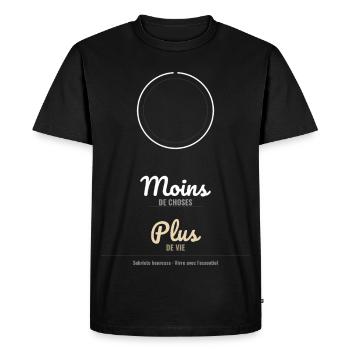 Plus De Vie - T-shirt Premium bio Homme - noir - Devant - Nico (187cm)