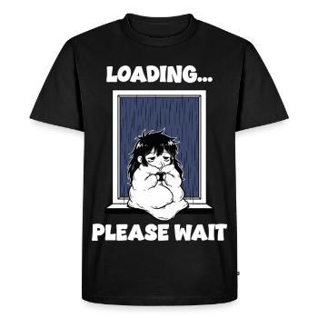 Rain Loading Please Wait Manga Mood - Men's Premium Organic T-Shirt - black - Front - Nico (187cm)