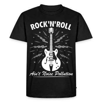 Le rock 'n' roll n’est pas de la pollution sonore - T-shirt Premium bio Homme - noir - Devant - Nico (187cm)