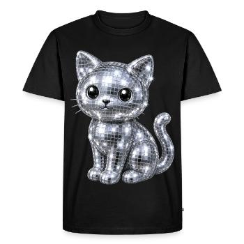 Paillettes disco pour chat - T-shirt Premium bio Homme - noir - Devant - Nico (187cm)