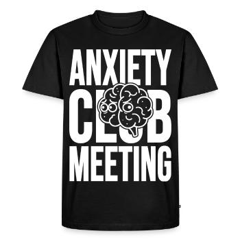 Réunion du Club de l’Anxiété avec le Cerveau - T-shirt Premium bio Homme - noir - Devant - Nico (187cm)