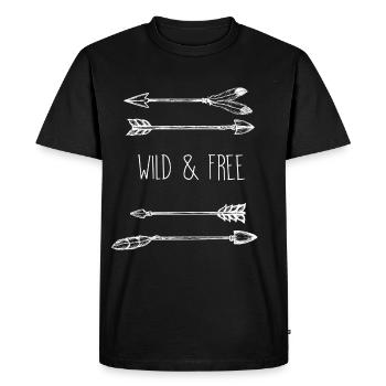 Flèches vagabondes - T-shirt Premium bio Homme - noir - Devant - Nico (187cm)