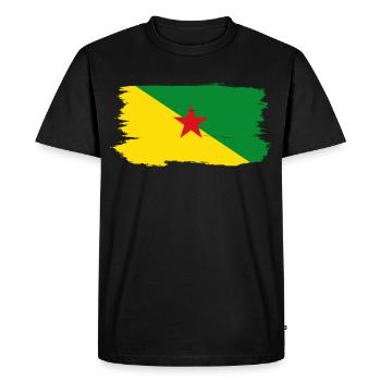 Grunge French Guiana flag - Men's Premium Organic T-Shirt - black - Front - Nico (187cm)