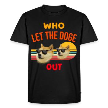 Dogecoin - Qui a laissé sortir le doge - T-shirt Premium bio Homme - noir - Devant - Nico (187cm)