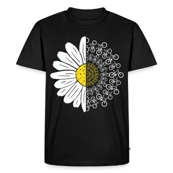 Bicycle Flower - Men's Premium Organic T-Shirt - black - Front - Nico (187cm)