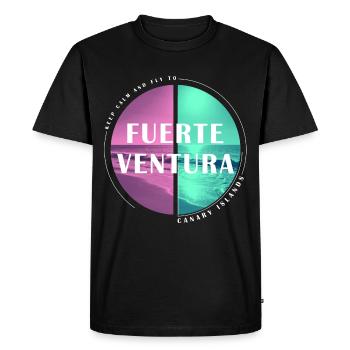 Fuerteventura Îles Canaries Îles Canaries Été - T-shirt Premium bio Homme - noir - Devant - Nico (187cm)