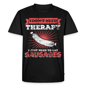 Saucisses viande - T-shirt Premium bio Homme - noir - Devant - Nico (187cm)