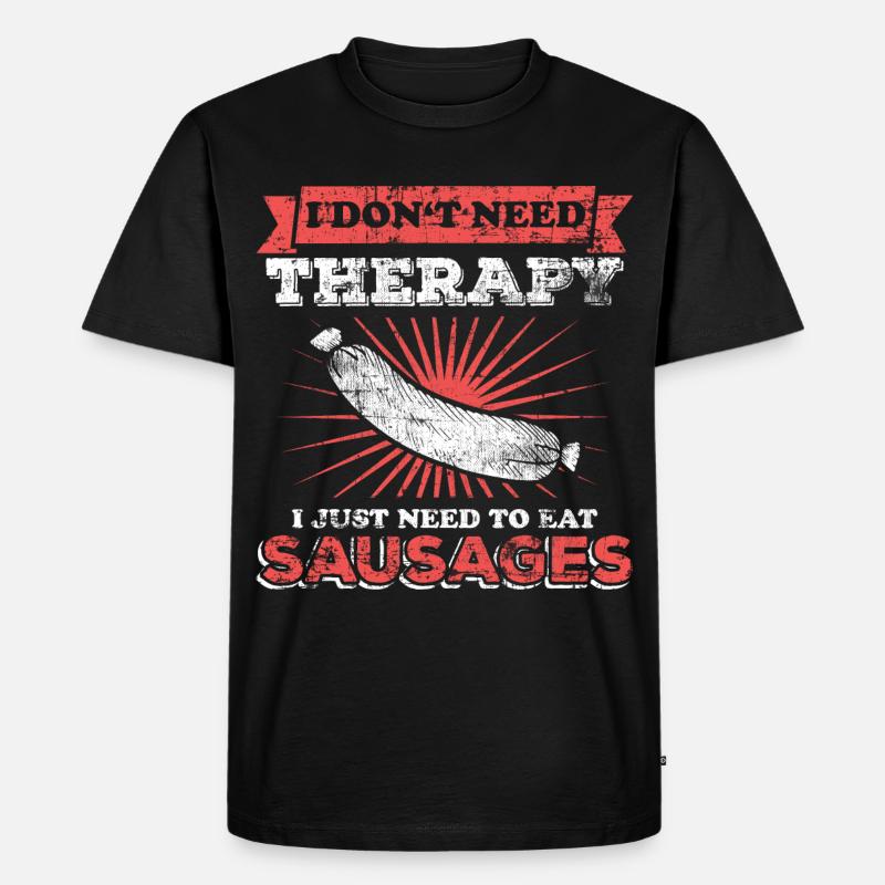 Würstchen Wurst Fleisch - Männer Premium Bio T-Shirt - Schwarz