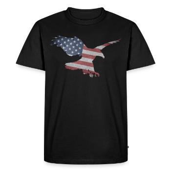 American Eagle - Amerikanischer Adler - Männer Premium Bio T-Shirt - Schwarz - Vorne - Nico (187cm)