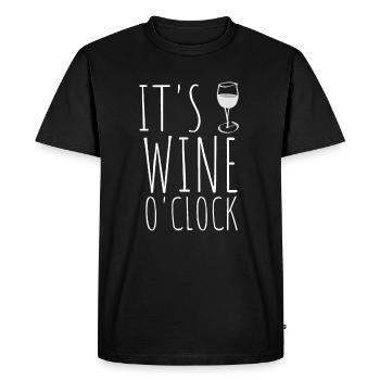 It's wine o'clock - drinking wine - Men's Premium Organic T-Shirt - black - Front - Nico (187cm)