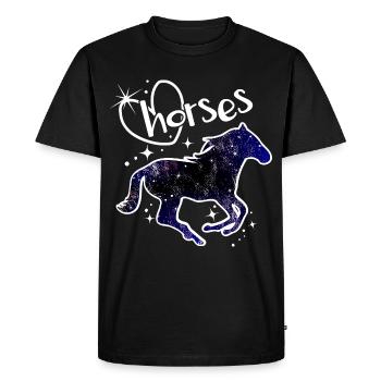 Horse Galaxy I love horse motif with stars - Men's Premium Organic T-Shirt - black - Front - Nico (187cm)