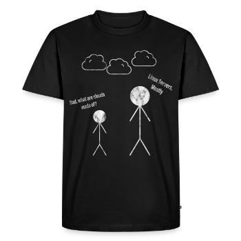 Papa What Are Clouds Made of Linux Servers Mostly 2 - T-shirt Premium bio Homme - noir - Devant - Nico (187cm)