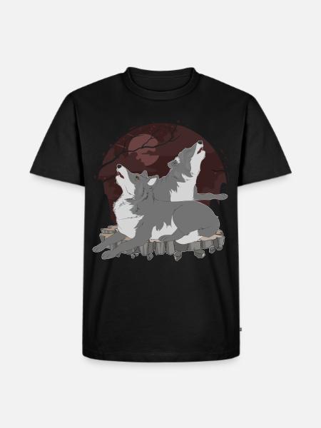 Wolf - Men's Premium Organic T-Shirt - black