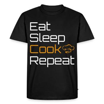 Eat Sleep Cook And Repeat Cook Cook - Men's Premium Organic T-Shirt - black - Front - Nico (187cm)