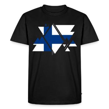 Finlande Pays Europe Drapeau Drapeau Blason Patrie - T-shirt Premium bio Homme - noir - Devant - Nico (187cm)