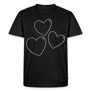 Cœur Cœur Amour - T-shirt Premium bio Homme - noir - Devant - Nico (187cm)