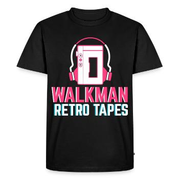 Bandes rétro Walkman - T-shirt Premium bio Homme - noir - Devant - Nico (187cm)