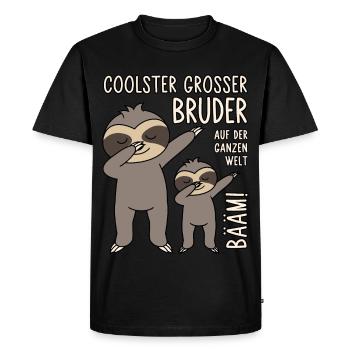 Coolster großer Bruder auf der ganzen Welt Bääm - Männer Premium Bio T-Shirt - Schwarz - Vorne - Nico (187cm)