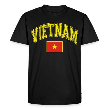 Drapeau du Vietnam - T-shirt Premium bio Homme - noir - Devant - Nico (187cm)