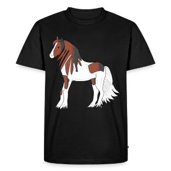 Joli cheval de trait noir-brun-blanc - T-shirt Premium bio Homme - noir - Devant - Nico (187cm)