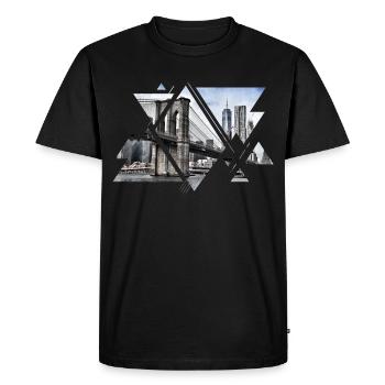 Brooklyn Bridge New York City America USA - Men's Premium Organic T-Shirt - black - Front - Nico (187cm)