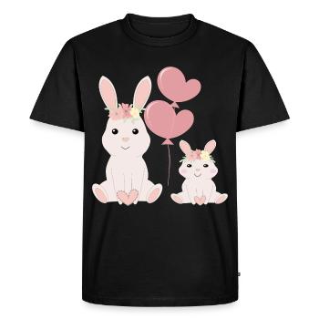 Cute bunnies bright - Men's Premium Organic T-Shirt - black - Front - Nico (187cm)