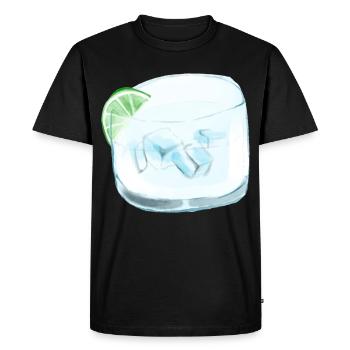 Glaçons verre verre - T-shirt Premium bio Homme - noir - Devant - Nico (187cm)