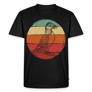 Puffin Rétro - T-shirt Premium bio Homme - noir - Devant - Nico (187cm)