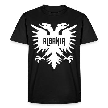 Albanie Rouge Aigle à deux têtes Cadeau Albanais - T-shirt Premium bio Homme - noir - Devant - Nico (187cm)