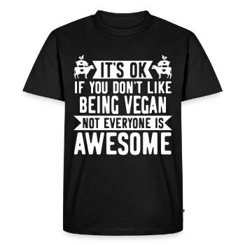 Vegan Vegan Vegan Grand Blanc - T-shirt Premium bio Homme - noir - Devant - Nico (187cm)