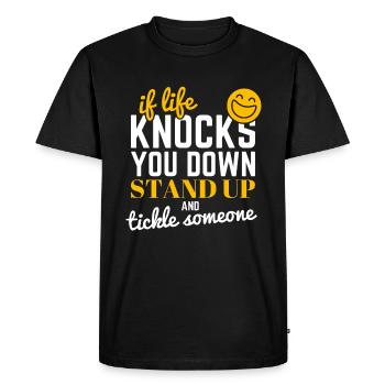 Chatouilles tickle amusant amusant rire drôle amusant fun - T-shirt Premium bio Homme - noir - Devant - Nico (187cm)