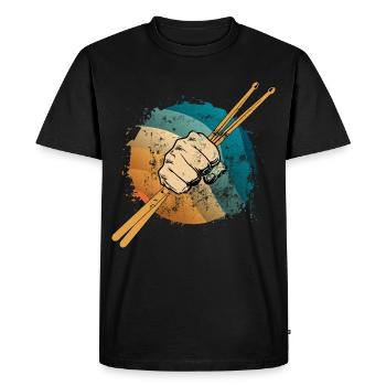 Drums vibrations and percussion - Men's Premium Organic T-Shirt - black - Front - Nico (187cm)