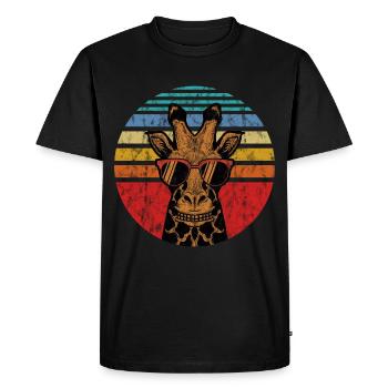 Girafe animal cool lunettes de soleil - T-shirt Premium bio Homme - noir - Devant - Nico (187cm)