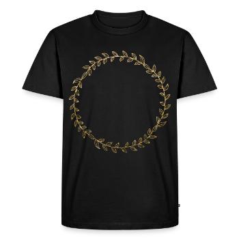Or, Couronne, Ornement, Monogramme, Vintage, Amour - T-shirt Premium bio Homme - noir - Devant - Nico (187cm)