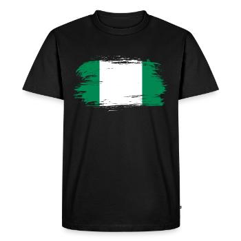 Drapeau nigérian - T-shirt Premium bio Homme - noir - Devant - Nico (187cm)