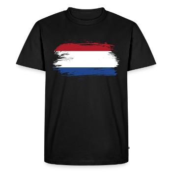 Pays-Bas Pavillon - T-shirt Premium bio Homme - noir - Devant - Nico (187cm)