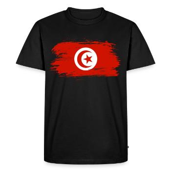 Drapeau drapeau tunisien - T-shirt Premium bio Homme - noir - Devant - Nico (187cm)