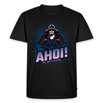 Ahoy vous lugworm pêcheur pêcheur mer - T-shirt Premium bio Homme - noir - Devant - Nico (187cm)