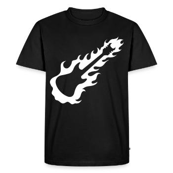 Guitare - Guitare / Rock - Feu - T-shirt Premium bio Homme - noir - Devant - Nico (187cm)