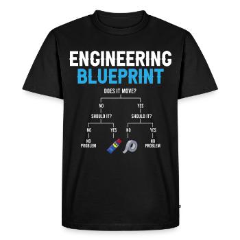 Engineering Blueprint Engineer Duct Tape Repairing - Men's Premium Organic T-Shirt - black - Front - Nico (187cm)