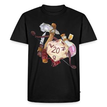 Rollenspiel Tabletop D20 Würfel Geschenk - Männer Premium Bio T-Shirt - Schwarz - Vorne - Nico (187cm)