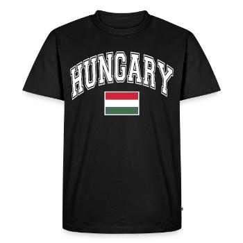 Hongrie Hongrie Drapeau - T-shirt Premium bio Homme - noir - Devant - Nico (187cm)