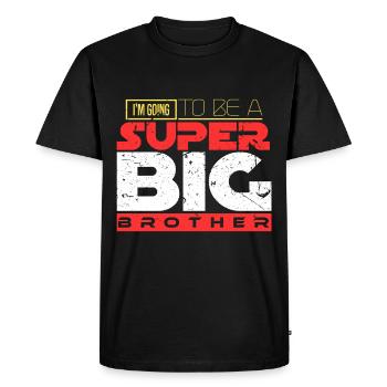 Grand frère - T-shirt Premium bio Homme - noir - Devant - Nico (187cm)
